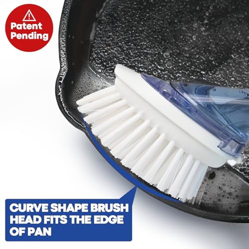 RIMAY Soap Dispensing Dish Brush, Dish Scrubber with Soap Dispenser, Dish Soap Brush, Dish Wand with Soap Dispenser Kitchen Brush for Dishes, Pans, Sink, Pots