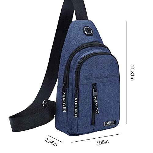 Crossbody Sling Bag for Women Mens, with USB Charging Port, Small Backpack Sash Bag Chest Daypack for Walking Hiking Travel