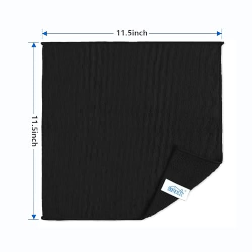 HOMEXCEL Black Microfiber Cleaning Cloth, 8 Pack Cleaning Towels for Kitchen, Lint Free, Scratch-Free, Highly Absorbent, and Reusable Cleaning Rags for House, Window and Glass, Cars, 11.5 X11.5 inch