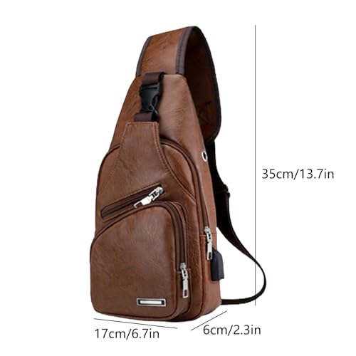 Crossbody Sling Bag for Women & Men, Sling Backpack with Earphone Port, Lightweight Shoulder Chest Bag for Hiking, Travel
