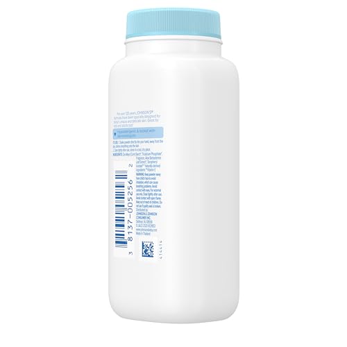Johnson's Baby Cornstarch Baby Powder with Aloe and Vitamin E for Delicate Skin, Hypoallergenic, No Addded Parabens, and Dyes for Gentle Baby Skin Care, Baby Essentials, 1.5 oz