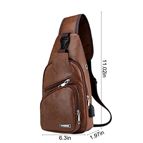 Crossbody Sling Bag with Earphone Hole for Men and Women, Small Shoulder Bag