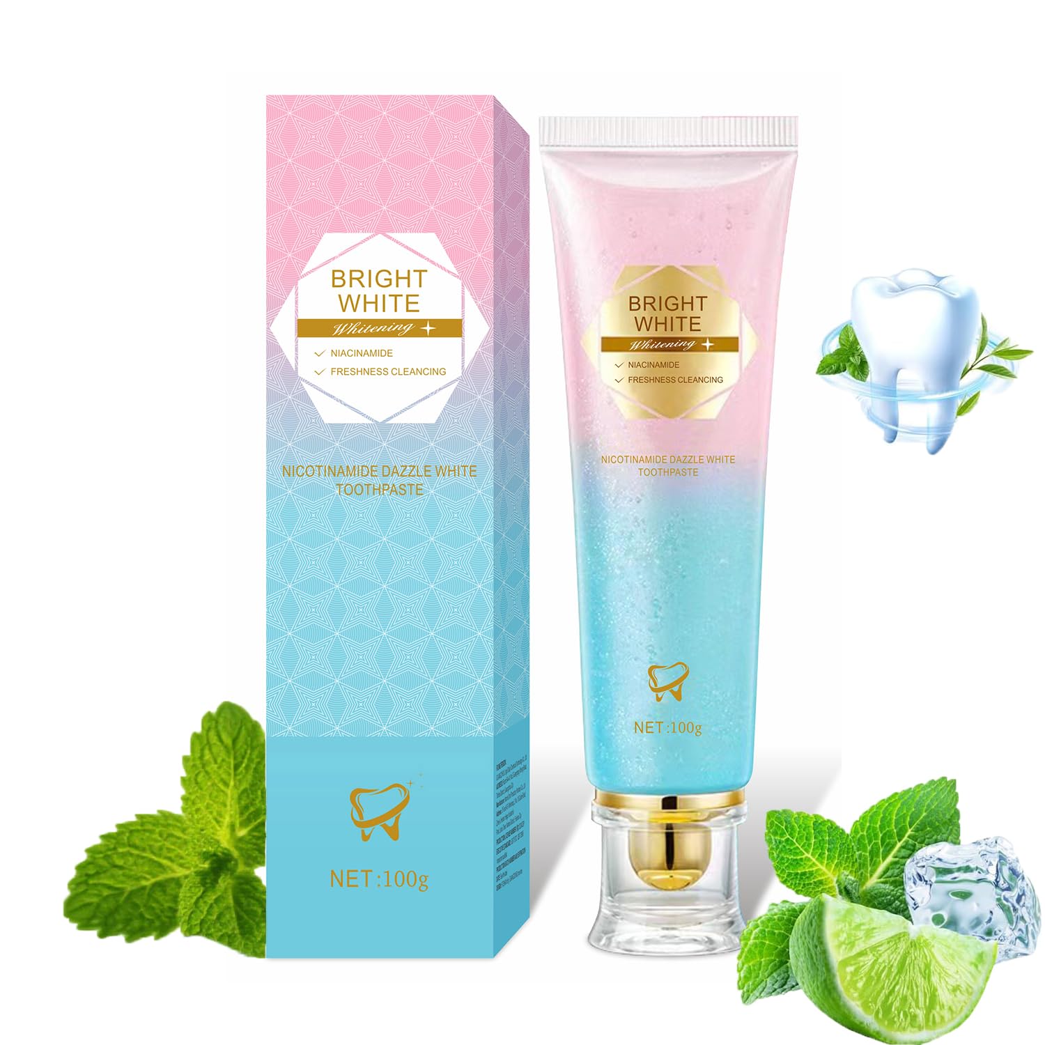 Niacinamide Whitening Toothpaste, Niacinamide Toothpaste Intensive Whitens Teeth, Protects Enamel, Removes Stains & Refreshes Breath, Daily Oral Care at Home Mint Flavor (1)