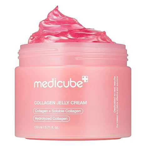 medicube Jelly Cream with Collagen, Niacinamide | Freeze-Dried Hydrolyzed Collagen for Skin Barrier Hydration & 24H Glow | Plumper, Firmer looking skin | 3.71 fl.oz