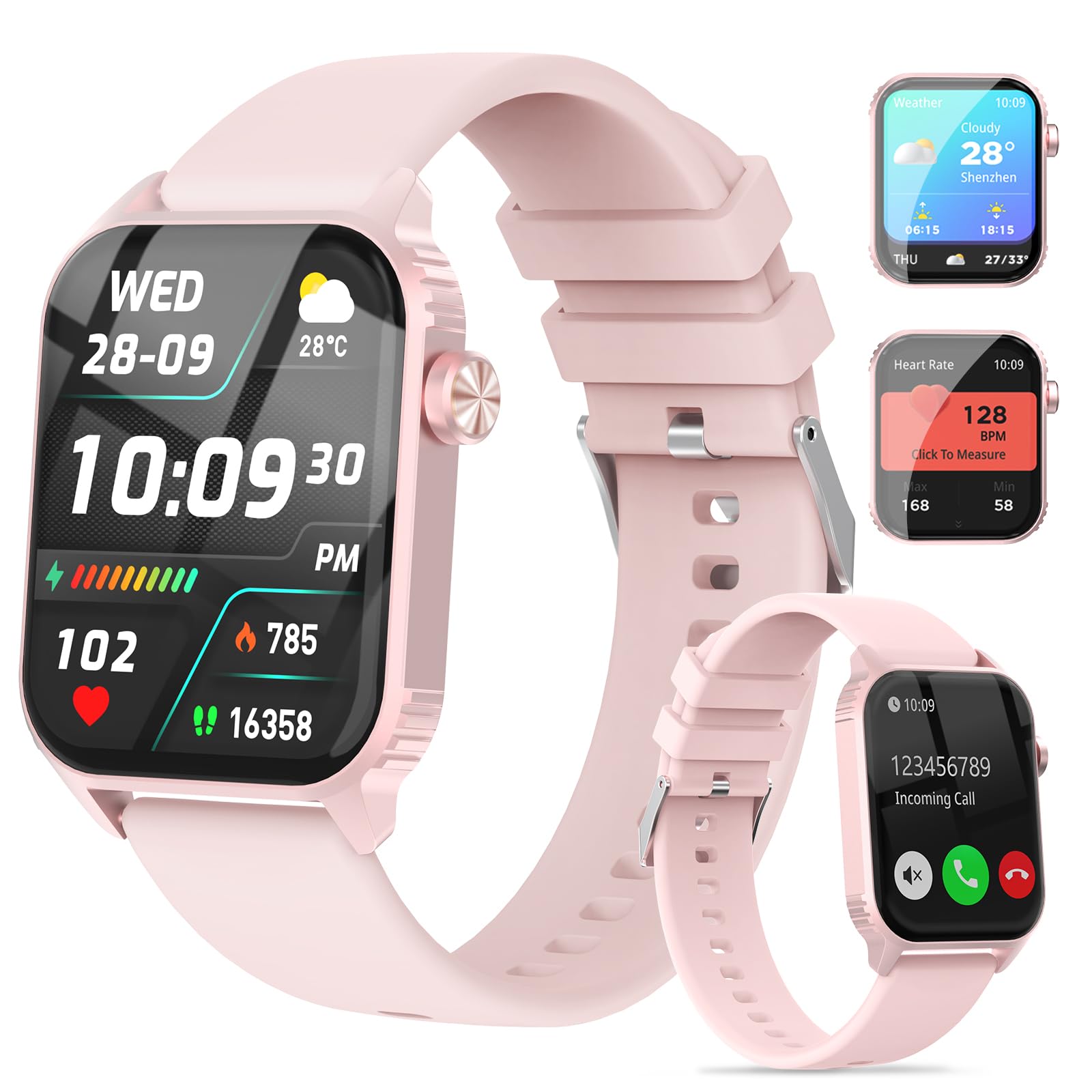 Smart Watches for Women Men, 1.83" HD Smartwatch with 90 Sports Modes, Heart Rate/Sleep Monitor, IP67 Waterproof, Bluetooth Call & Music Control