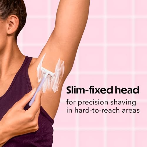 BIC Silky Touch Women's Disposable Razors, With 2 Blades, Pretty Pastel Razor Handles, 10 Count Pack of Shaving Razors