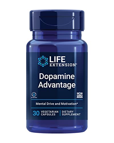 Life Extension Dopamine Advantage, Cognitive Health, Mental Sharpness, Motivation, Vitamin B12, phellodendron bark Powder, Gluten Free, Non-GMO, Vegetarian, 30 Capsules