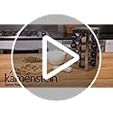 Kamenstein 20 Jar Revolving Countertop Spice Rack with Spices Included, FREE Spice Refills for 5 Years, Polished Stainless Steel with Black Caps, 30020