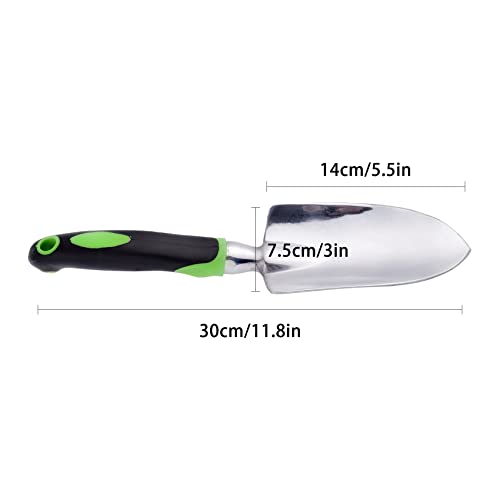 Garden Trowel & Hand Wide Shovel Pointed with Soft Rubberized Non-Slip Ergonomic Handle for Planting, Transplanting, Weeding, Moving and Smoothing Soil - Gardening Gift (Style 1)