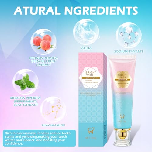 Niacinamide Whitening Toothpaste, Niacinamide Toothpaste Intensive Whitens Teeth, Protects Enamel, Removes Stains & Refreshes Breath, Daily Oral Care at Home Mint Flavor (1)