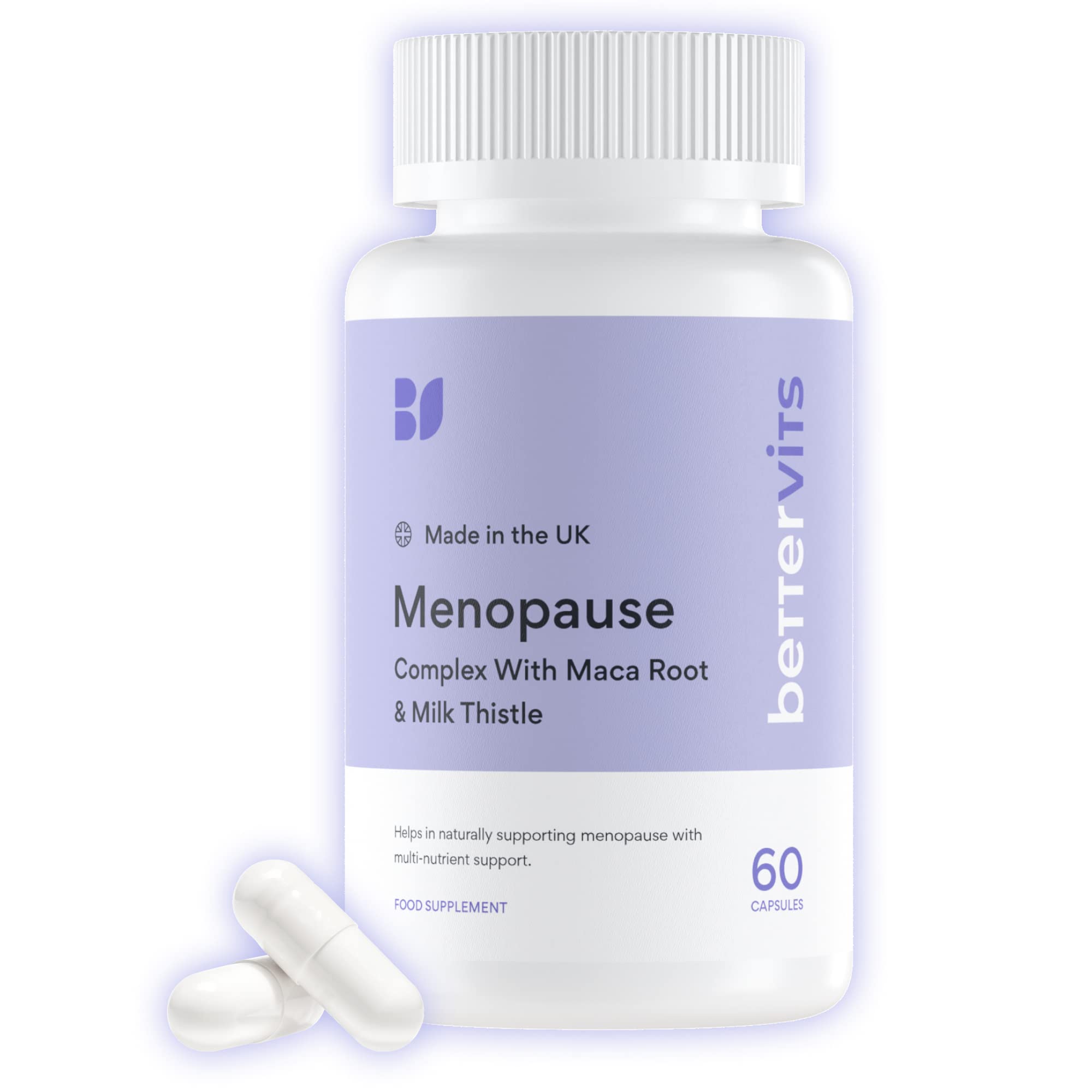 BetterVits Menopause Complex | 13-IN-1 | 360° Support | Hot Flashes | Night Sweats | Mood Swings & More | with Maca Root, Sage, Magnesium & 9 Other Ingredients.