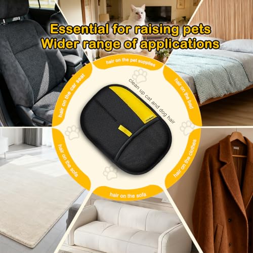 Electrostatic Pet Hair Removal Gloves: Quick Wiping - Reusable & Washable for Sofa Clothing Pet Beds Effortless Cats & Dogs Hair Remover for Busy Pet Owners (1pcs-Black)