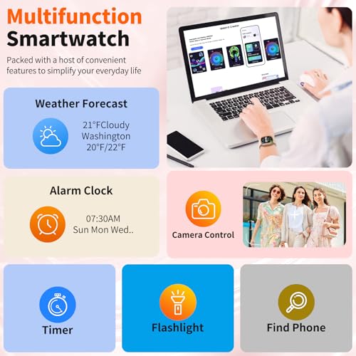 2026 Upgraded Smart Watch Alexa Built-in【1.83" HD Touchscreen】【BT5.3 Call, 100+ Sports Modes & IP68 Waterproof】 Fitness Tracker 24/7 Heart & Sleep Monitor for Android iOS Men Women