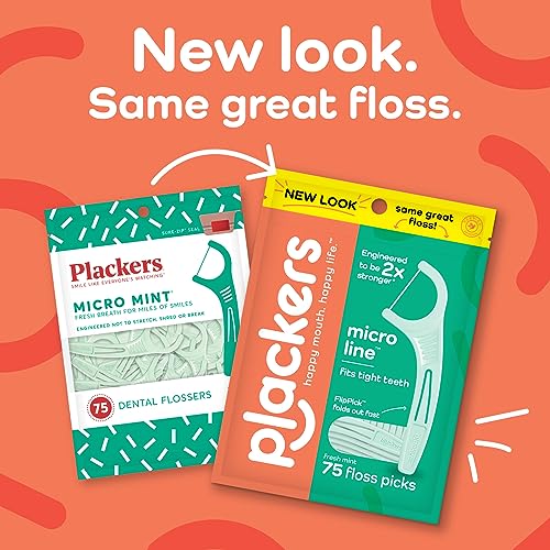 Plackers Micro Line Dental Floss Picks, Fold-Out FlipPick, Tuffloss, Mint, 36 Count