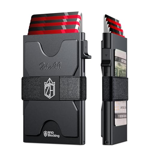 Zitahli Card Holder Wallets for Men - Slim Wallet Holds 6+6 Cards, Metal Card Holder, Minimalist RFID Blocking Wallets with Pop-Up Function, Ultra-Thin, Men's Accessories, Gifts for Him