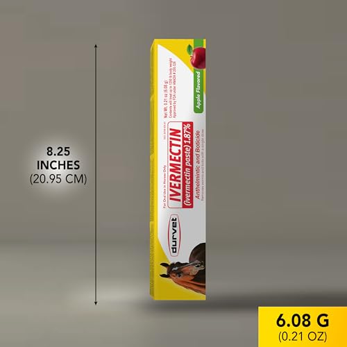 Ivermectin Paste Dewormer - 6.08g dose @ 1.87%-Apple Flavored, 3 Count