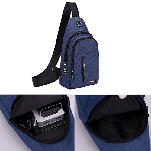 Crossbody Sling Bag for Women Mens, with USB Charging Port, Small Backpack Sash Bag Chest Daypack for Walking Hiking Travel
