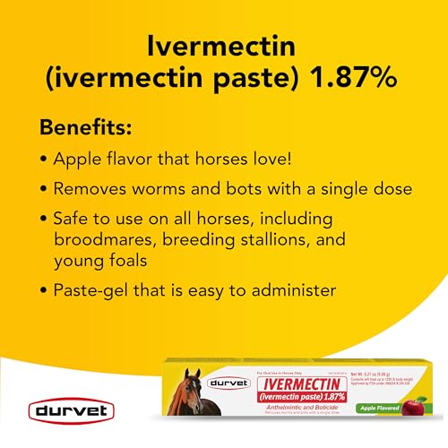 Ivermectin Paste Dewormer - 6.08g dose @ 1.87%-Apple Flavored, 3 Count