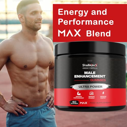 StallionX MAX Male Gummies, Maxed Out with Muira Puama and Fenugreek Plus Ashwagandha and Maca, Pack of 60 Gummies...Stallion X, 30 Servings
