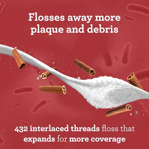 GuruNanda Expandable Waxed Dental Floss for Gentle, Deep Cleaning Wide Teeth Flossing - Cinnamon Flavor - 55 Yards