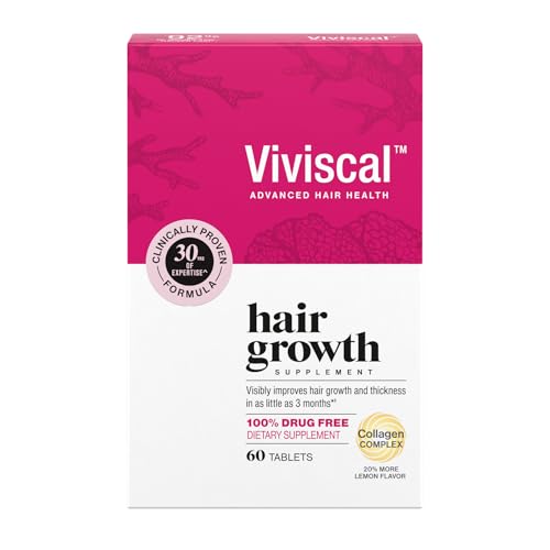 Viviscal Hair Growth Supplements For Women For Thicker, Fuller Hair, Nourishes Thinning & Loss, With Proprietary Collagen Complex, 60 Tablets, 1 Month Supply