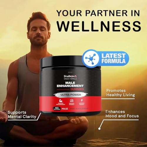 StallionX MAX Male Gummies, Maxed Out with Muira Puama and Fenugreek Plus Ashwagandha and Maca, Pack of 60 Gummies...Stallion X, 30 Servings