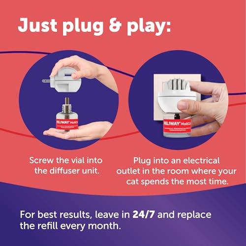 FELIWAY® MultiCat 3 x 30 Day Cat Calming Refills for Pheromone Diffuser, 3 x 48ml Value Pack- Helps Reduce Conflicts and Signs of Tension in Multi-Cat Households