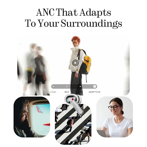 Nothing Ear (a) Wireless Earbuds, 45dB Hybrid Noise Cancelling Earbuds, Hi-Res Audio, Advanced Equaliser, Dual Connect, 6 Mics, 42.5H Playtime Ear Buds Wireless Bluetooth, White