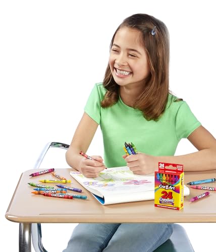 Cra-Z-Art 24ct Crayons Pack, Perfect Back to School Essential, Art Supplies for Coloring Fun, Ages 3 and Up