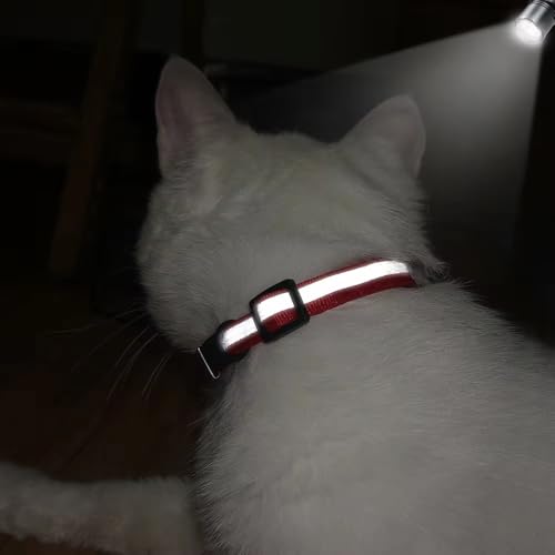 Light Blue XS Dog Collar with Bell, Reflective Cat Collars Girl Soft Adjustable Buckle for XXS XSmall Extra Small Puppy Female Male Tiny Pets Dogs Boy Kitten Yorkie X-Small