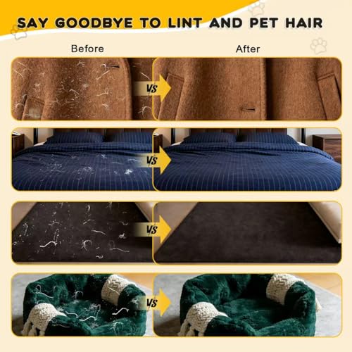 Electrostatic Pet Hair Removal Gloves: Quick Wiping - Reusable & Washable for Sofa Clothing Pet Beds Effortless Cats & Dogs Hair Remover for Busy Pet Owners (1pcs-Black)