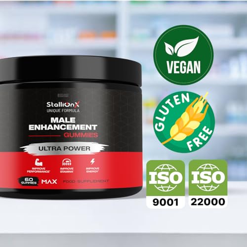 StallionX MAX Male Gummies, Maxed Out with Muira Puama and Fenugreek Plus Ashwagandha and Maca, Pack of 60 Gummies...Stallion X, 30 Servings