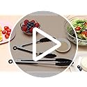 HOTEC Premium Stainless Steel Locking Kitchen Tongs with Silicon Tips, Set of 2-9" and 12"