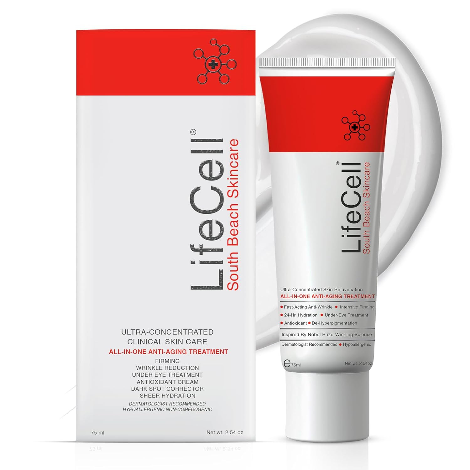 LifeCell All-In-One Anti-Aging Cream – Advanced Wrinkle & Firming Treatment (2.54 oz)