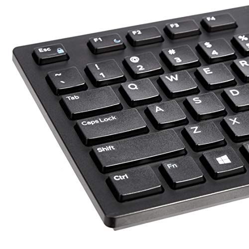 Amazon Basics Wired QWERTY Keyboard, Works with Windows, Plug and Play, Easy to Use with Media Control, Full-Sized, Black