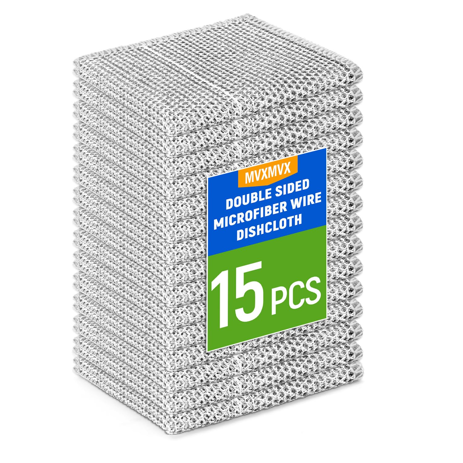 3 Layers Wire Dishwashing Rag 15PCS- Non Scratch Wire Dishcloth Home Essentials-Reusable Steel Wool Scrubber Washcloths,Dish Towels for Kitchen and Dishcloths Set for Pans Sinks & Cookware