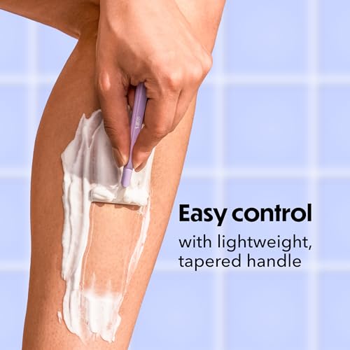 BIC Silky Touch Women's Disposable Razors, With 2 Blades, Pretty Pastel Razor Handles, 10 Count Pack of Shaving Razors