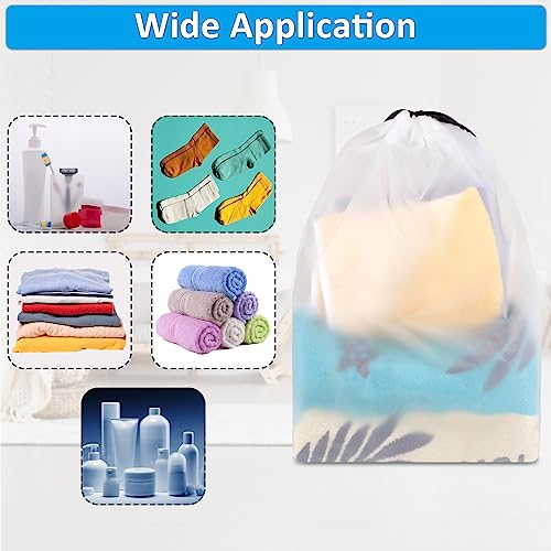 Waterproof Travel Drawstring Shoe Bags for Packing, Storage, Travel Essentials for Men and Women, 15.7 x 11.8 inches, Clear, 5 pieces