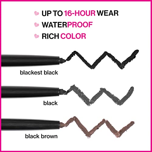 wet n wild Mega Last Breakup Proof Waterproof Retractable Gel Eyeliner - Ultra Pigmented 16-Hour Long Wear, Smudge Proof Satin Finish Formula, Cruelty-Free & Vegan - Charcoal