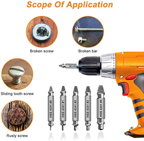 Gifts for Men,Damaged Screw Extractor Set,Fathers Day Gifts for Dad from Daughter Son,Mens Gifts for Dad,Husband,Stripped Screws Nuts & Bolts Drill Bit Tools for Easy Removal of Rusty Broken Screw