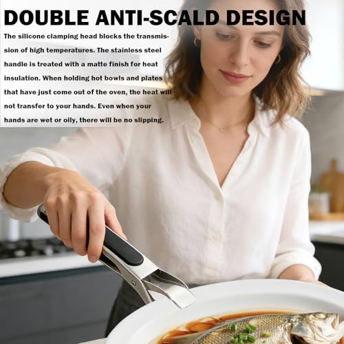 2 Pcs Multi-Purpose Anti-Scald Bowl Clips And Hot Plate Gripper,Anti Scald Bowl Holder Clip,Multi-Function Anti-Scald Bowl Clip For Moving Hot Bowls,Plates,Pizza Pans From Microwave,Air Fryer & Oven