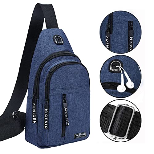 Crossbody Sling Bag for Women Mens, with USB Charging Port, Small Backpack Sash Bag Chest Daypack for Walking Hiking Travel