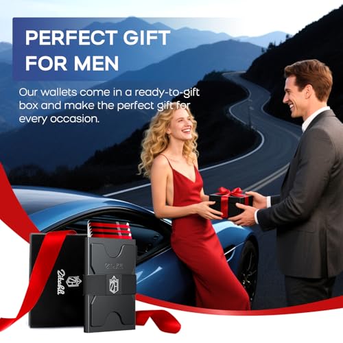 Zitahli Card Holder Wallets for Men - Slim Wallet Holds 6+6 Cards, Metal Card Holder, Minimalist RFID Blocking Wallets with Pop-Up Function, Ultra-Thin, Men's Accessories, Gifts for Him